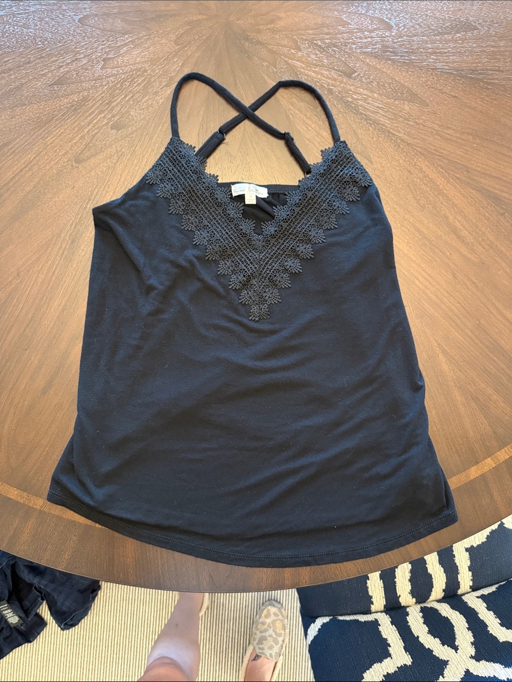 nine britton Bahari Lace Detail Cami Knit Top